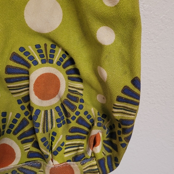 Fossil Green Floral Boho Purse with Braided Handles - Picture 7 of 11